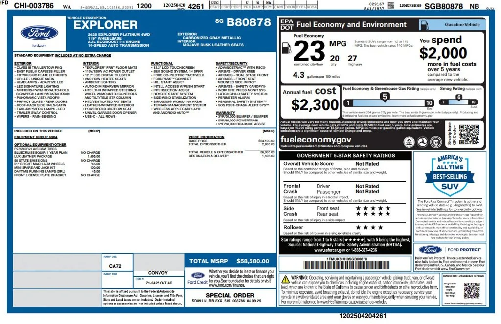 Certified Used 2025 Gray Ford Platinum image 2
