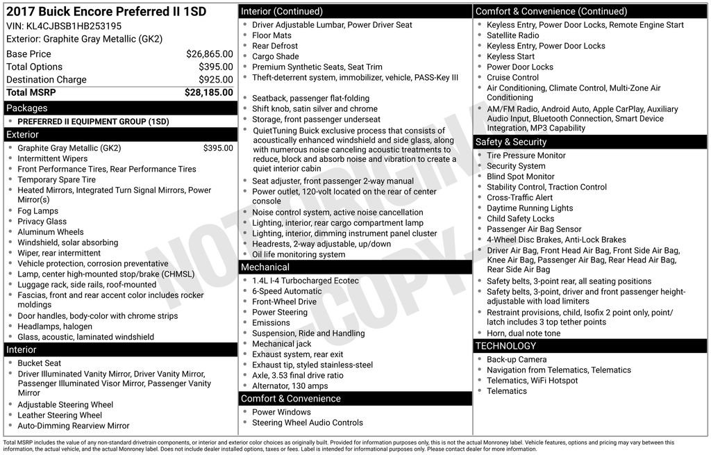 Used 2017 Gray Buick Preferred II image 8