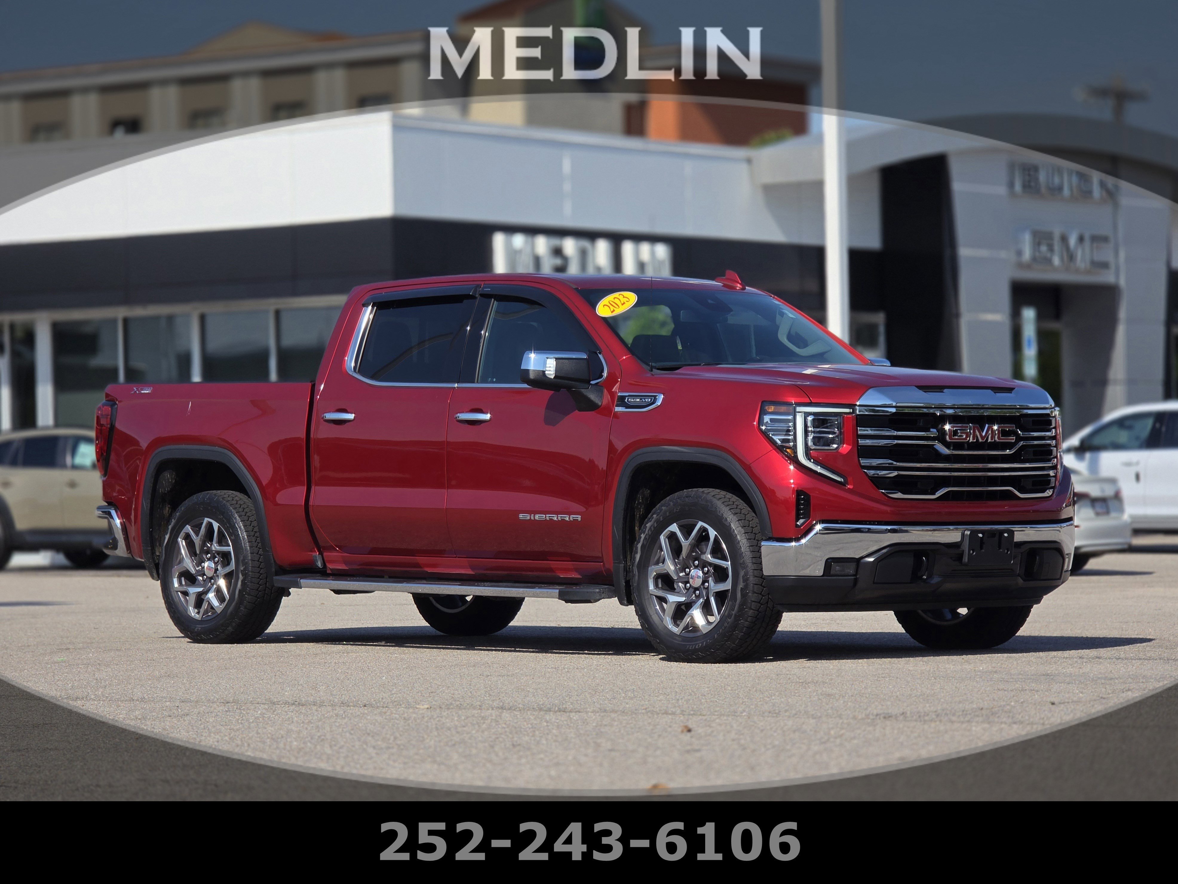 Used 2023 Volcanic Red Tintcoat GMC SLT image 1