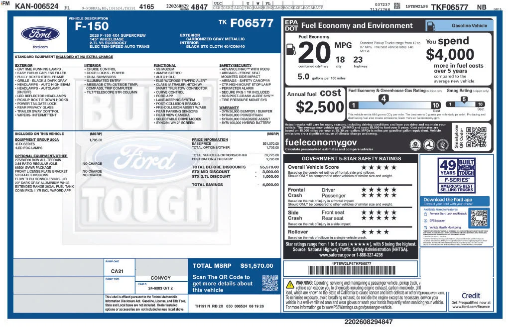New 2026 Gray Ford STX image 1