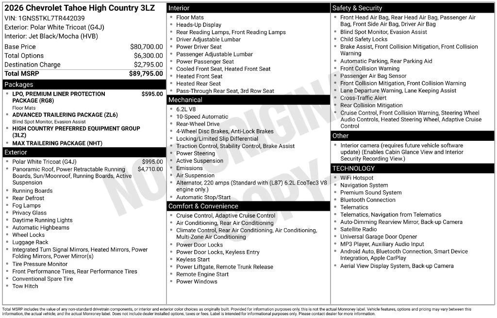 New 2026 Polar White Tricoat Chevrolet High Country image 17