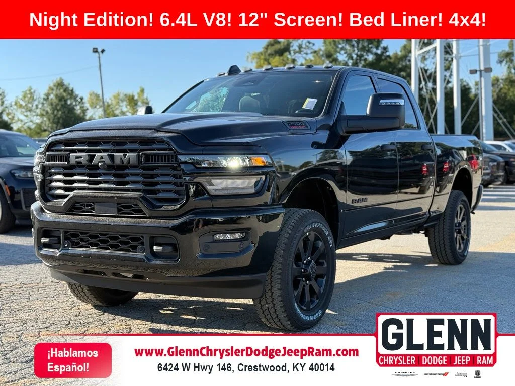 New 2027 Diamond Black Crystal Pearl-Coat Exterior Paint RAM Big Horn image 1