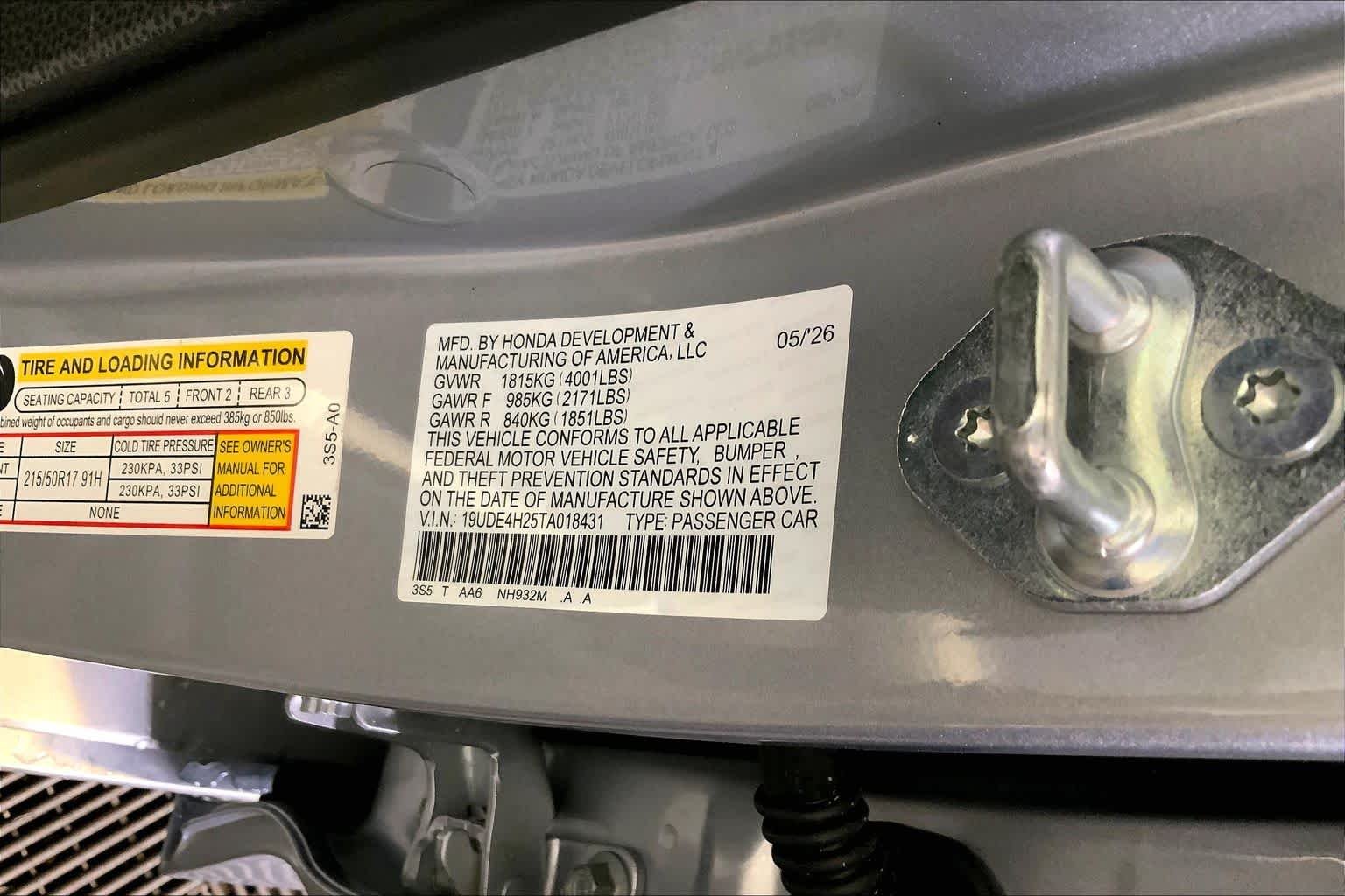 New 2026 Solar Silver Metallic Acura BASE image 13