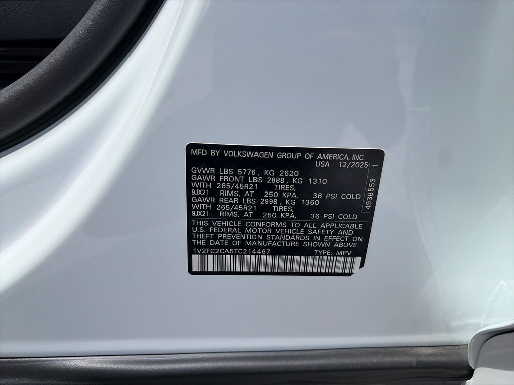 New 2026 Opal White Pearl Volkswagen 2.0T SEL Premium R-Line image 41