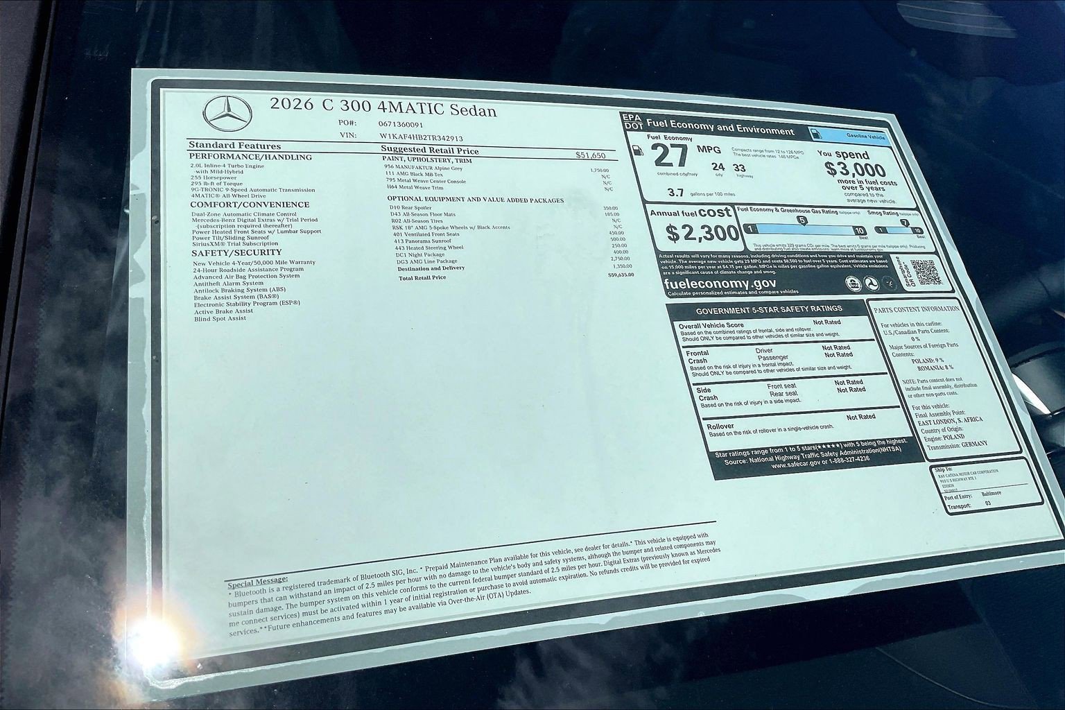 New 2026 MANUFAKTUR Alpine Grey Mercedes-Benz C 300 image 25