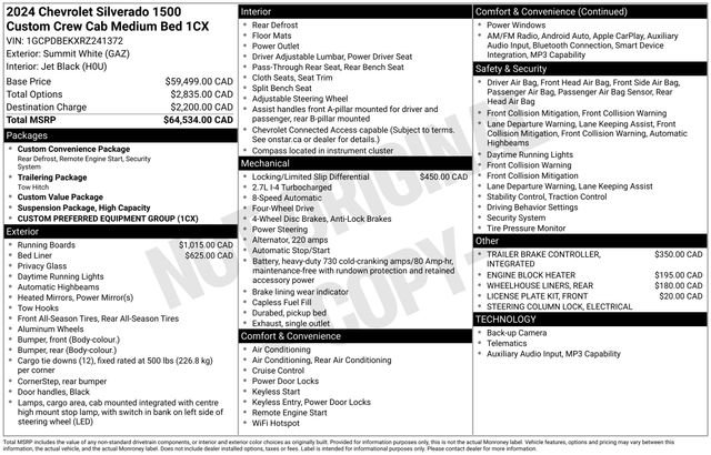 Used 2024 Summit White Chevrolet Custom image 1