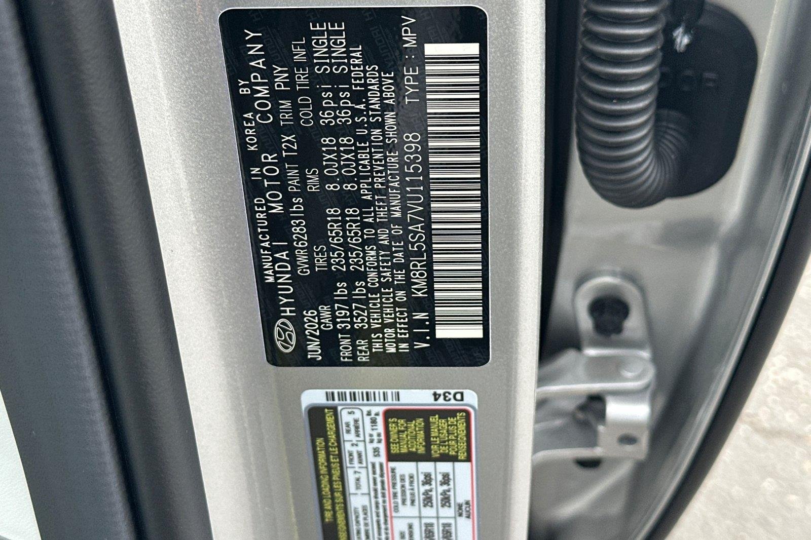 New 2027 Shimmering Silver Hyundai Blue SEL 7P image 30