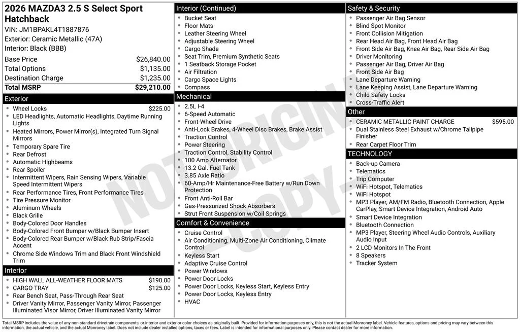 New 2026 Ceramic Metallic Mazda 2.5 S Select Sport image 2