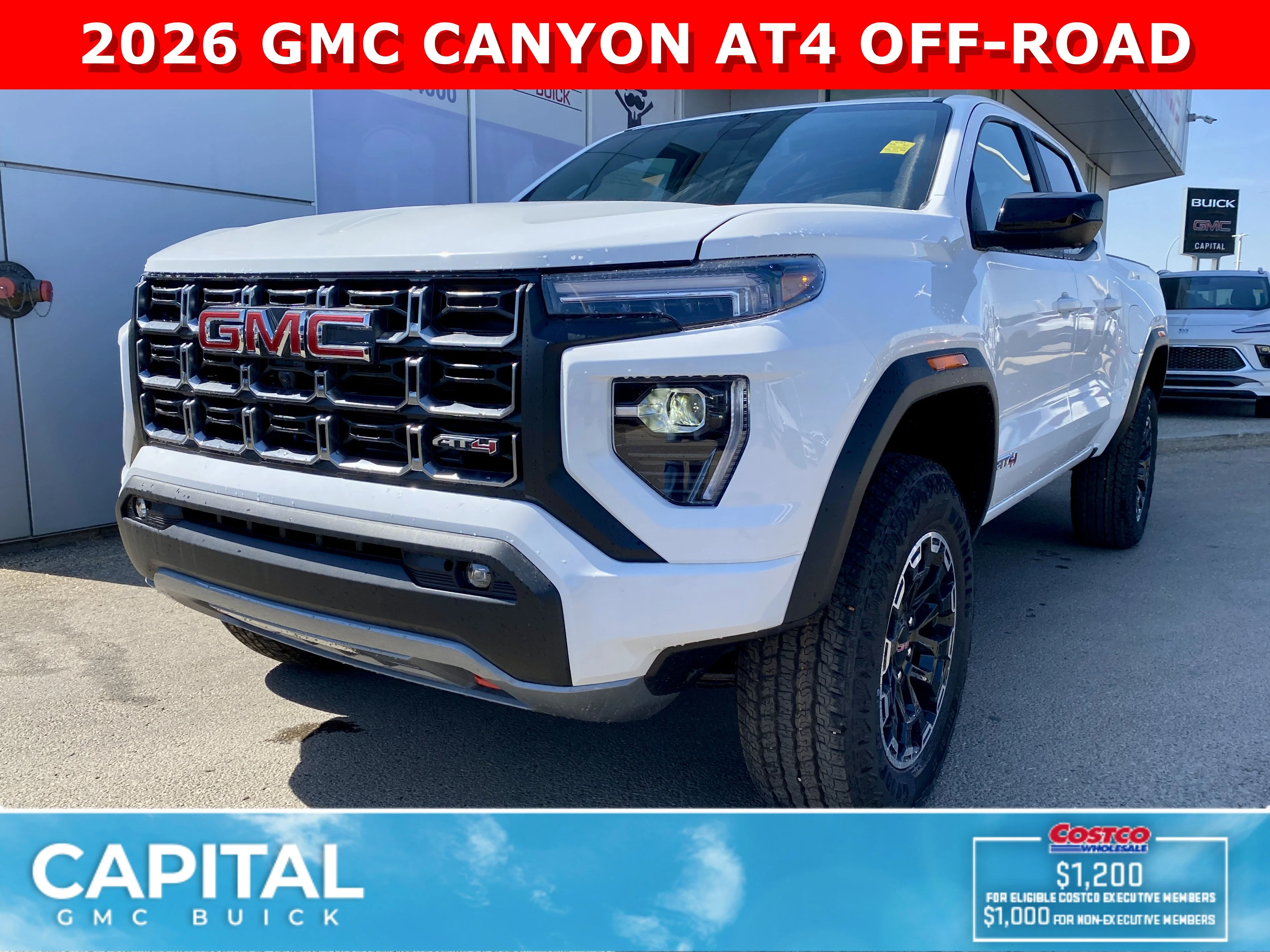 New 2026 Summit White GMC 4WD AT4 image 1