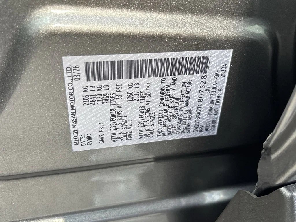 New 2026 Gun Metallic Nissan SV image 22
