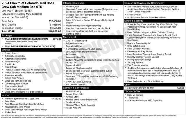 Used 2024 Sterling Gray Metallic Chevrolet Trail Boss image 33