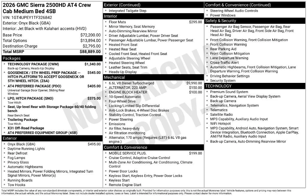 New 2026 Onyx Black GMC AT4 image 4
