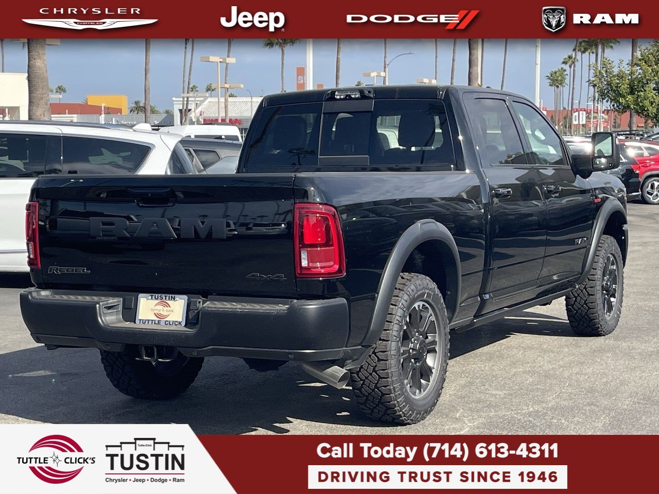 New 2026 Diamond Black Crystal Pearl-Coat Exterior Paint RAM Rebel image 6