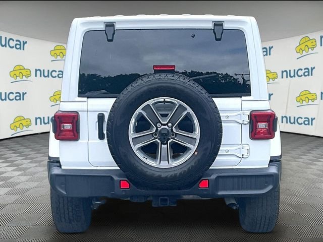 Used 2021 Bright White Clearcoat Jeep Unlimited Sahara image 4