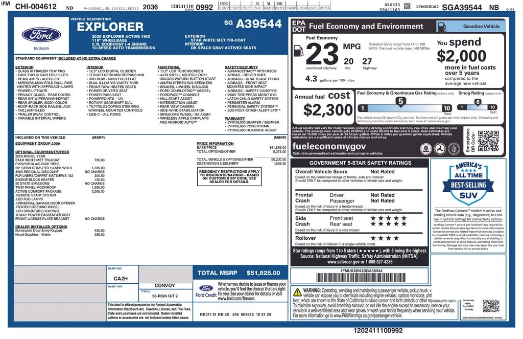 Used 2025 White Ford Active image 2