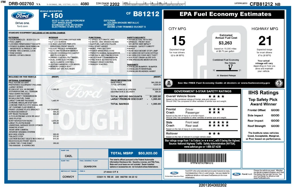 Used 2012 Orange Ford Lariat image 2