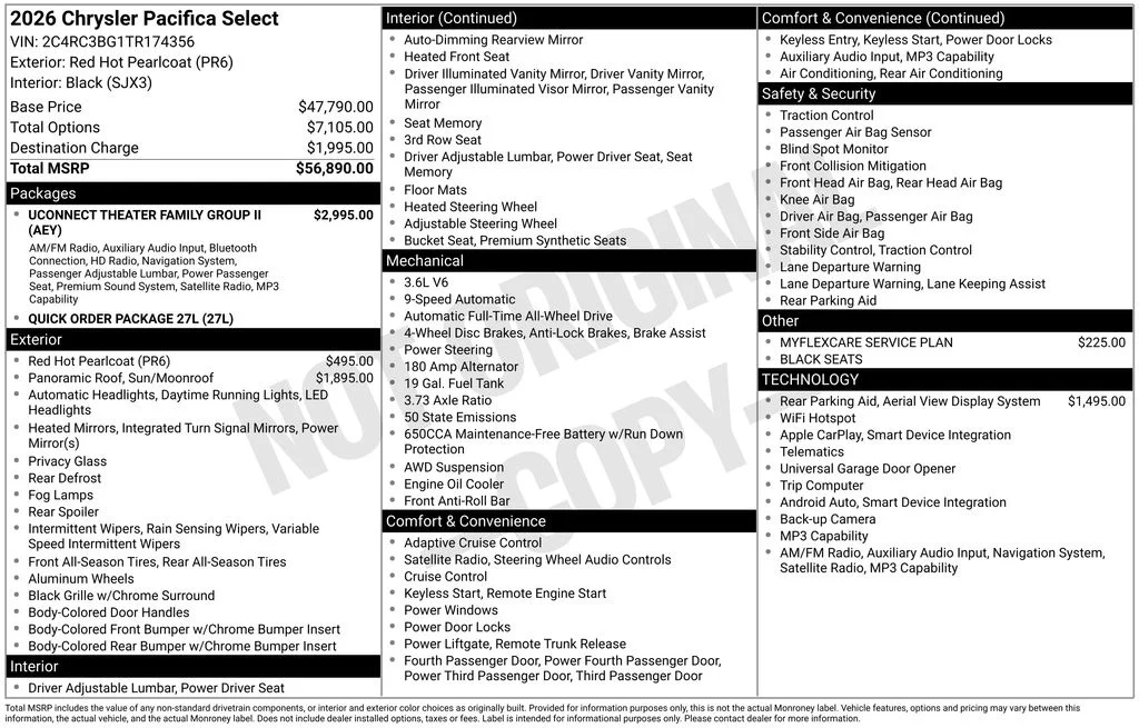 New 2026 Red Hot Pearl-Coat Exterior Paint Chrysler Select image 6