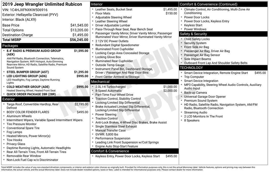 Used 2019 Yellow Jeep Unlimited Rubicon image 32