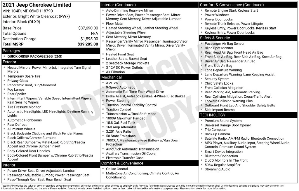 Used 2021 Bright White Clearcoat Jeep Limited image 2