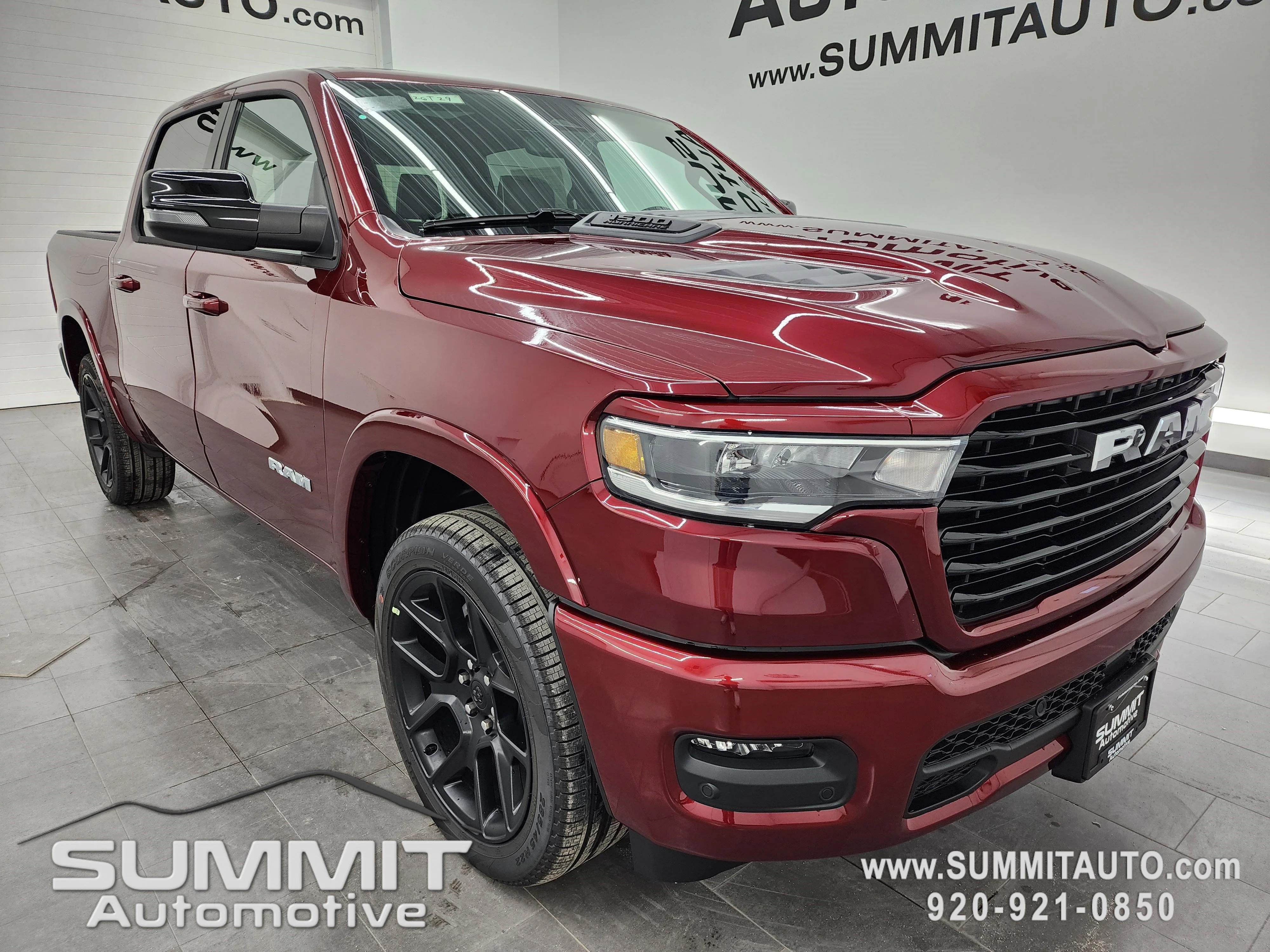 New 2026 Delmonico Red Pearl-Coat Exterior Paint RAM Laramie image 2