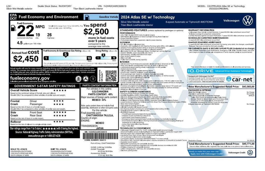 Certified Used 2024 Silver Volkswagen 2.0T SE w/Technology image 4