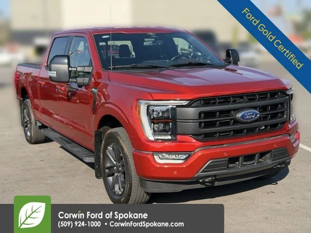 Certified Used 2023 Hot Pepper Red Metallic Tinted Clearcoat Ford Lariat image 1