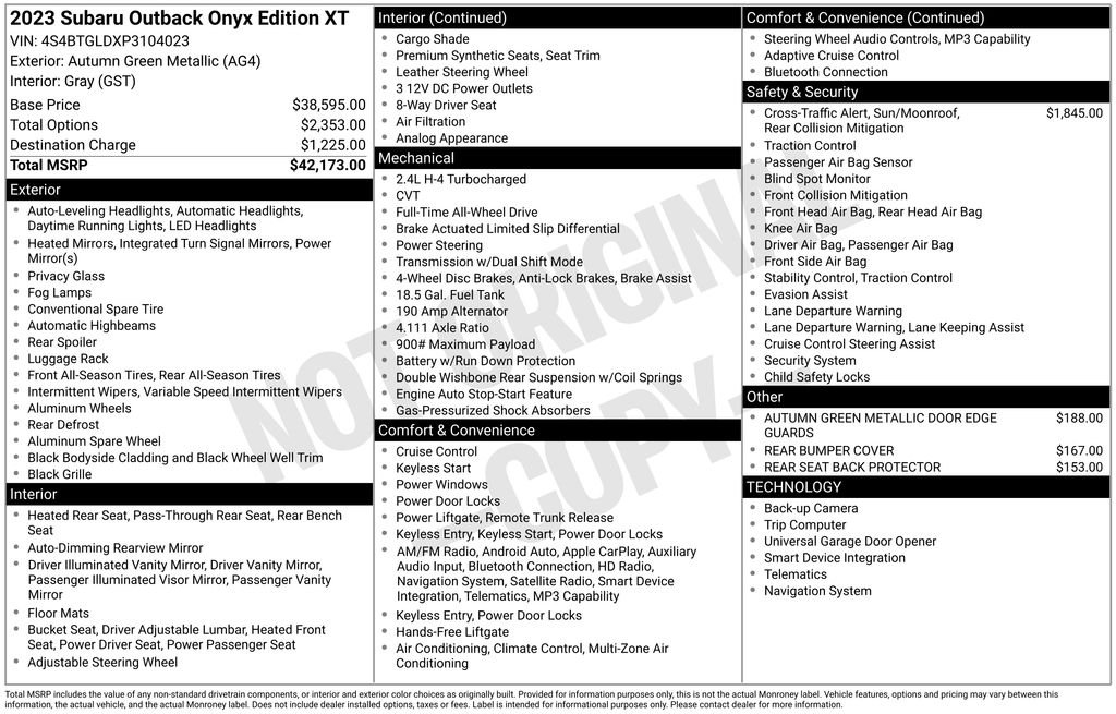 Used 2023 Brown Subaru Onyx Edition XT image 6