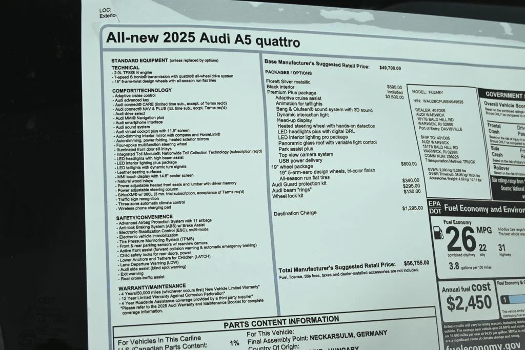 Used 2025 Silver Audi 2.0T Premium Plus image 29