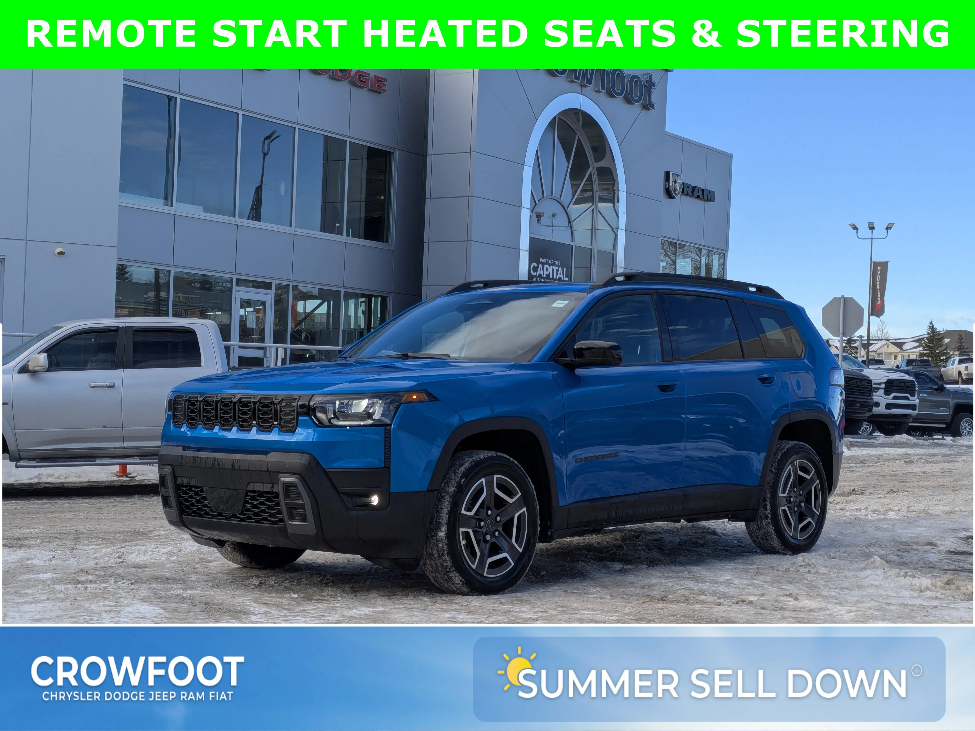 New 2026 Blue Jeep Laredo - - Adaptive Cruise - 12.3 Display - Heated Seats/Wheel - Compact Spare Tire & More image 1
