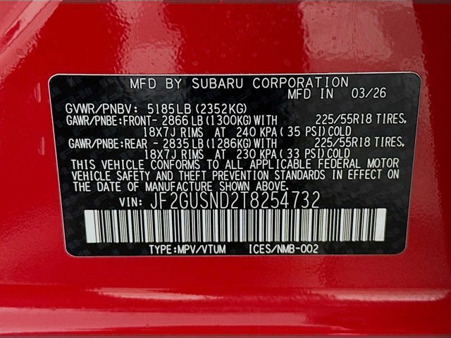 New 2026 PURE RED Subaru Limited Hybrid image 29