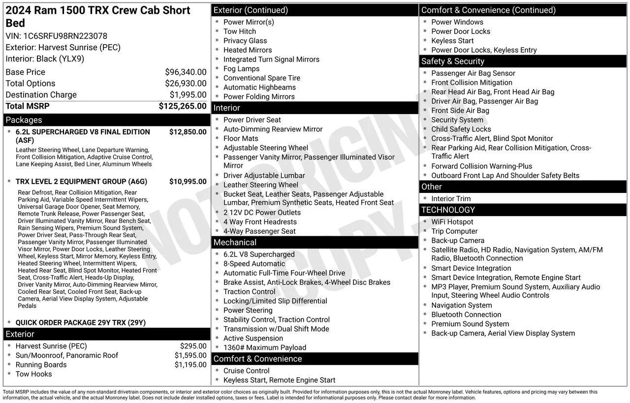 Used 2024 Harvest Gold Ram TRX image 52