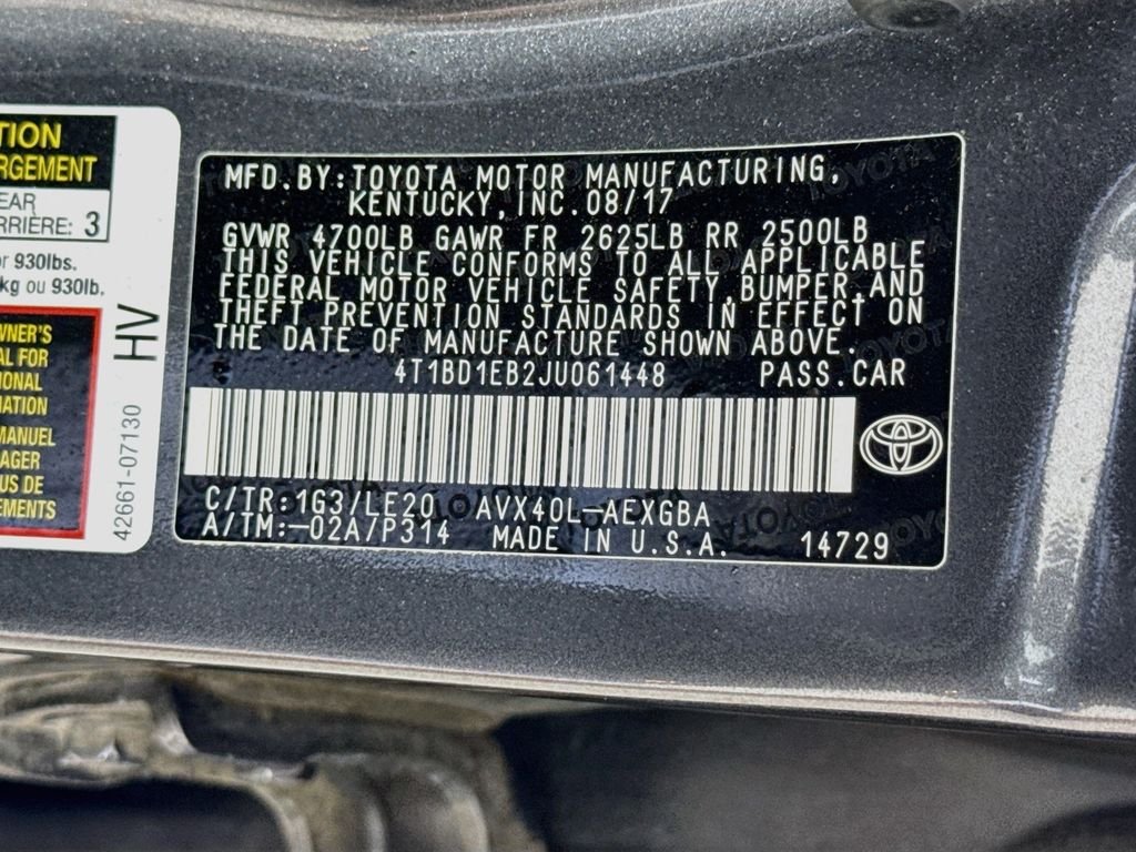 Used 2018 Magnetic Gray Metallic Toyota Hybrid XLE Premium image 32