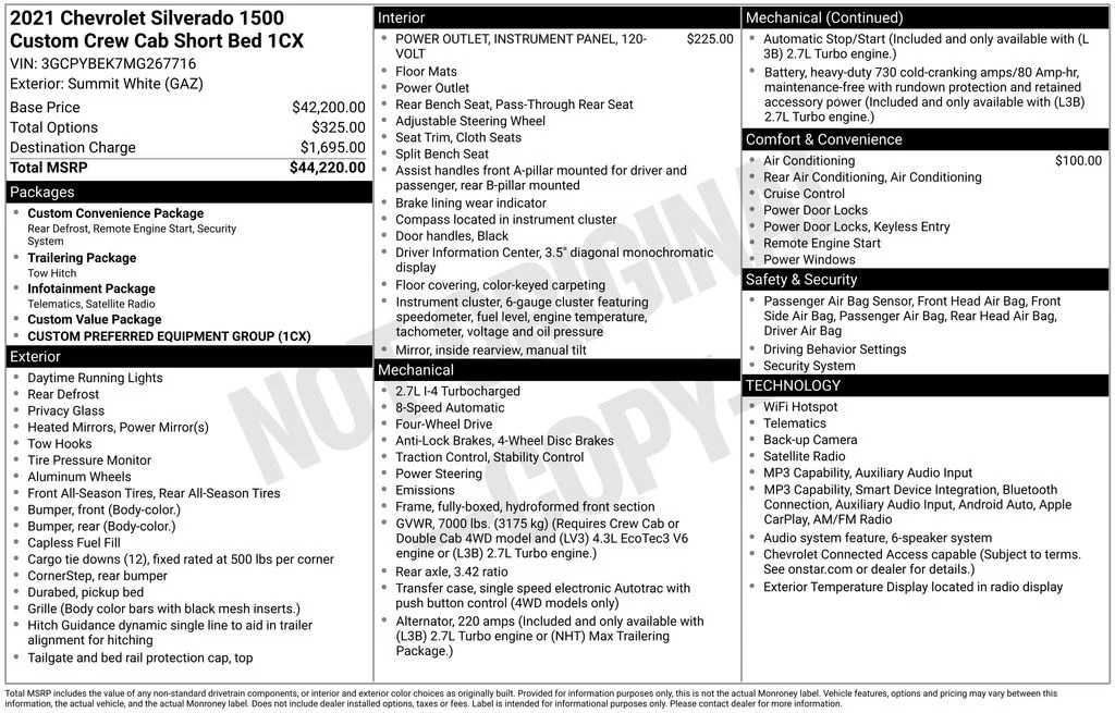 Used 2021 White Chevrolet Custom image 6