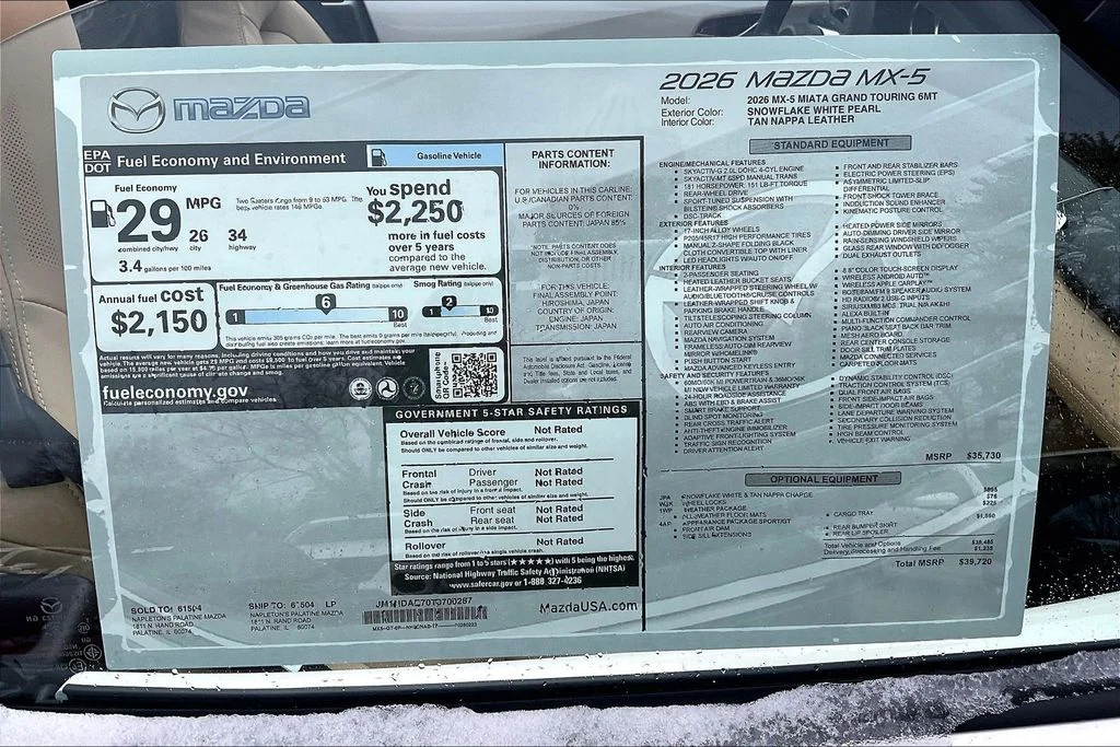 New 2026 Snowflake White Pearl Mazda Grand Touring image 13