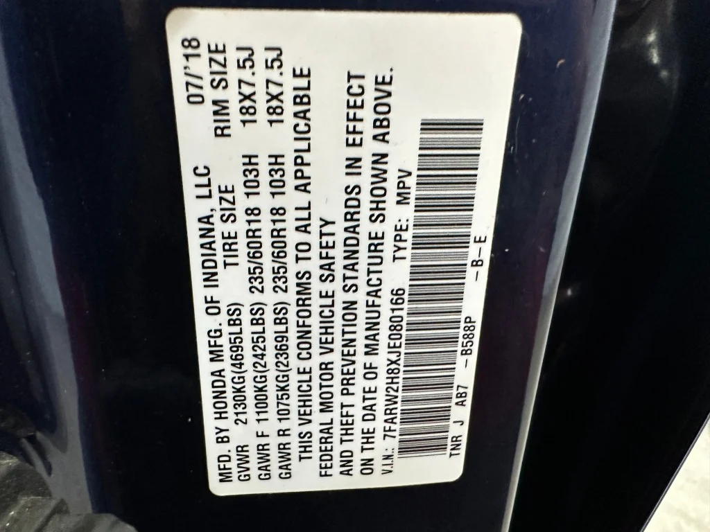 Used 2018 Obsidian Blue Pearl Honda EX-L image 38