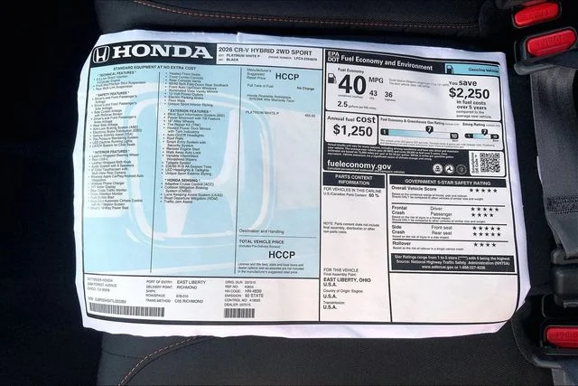 Used 2026 Platinum White Pearl Honda Sport image 13