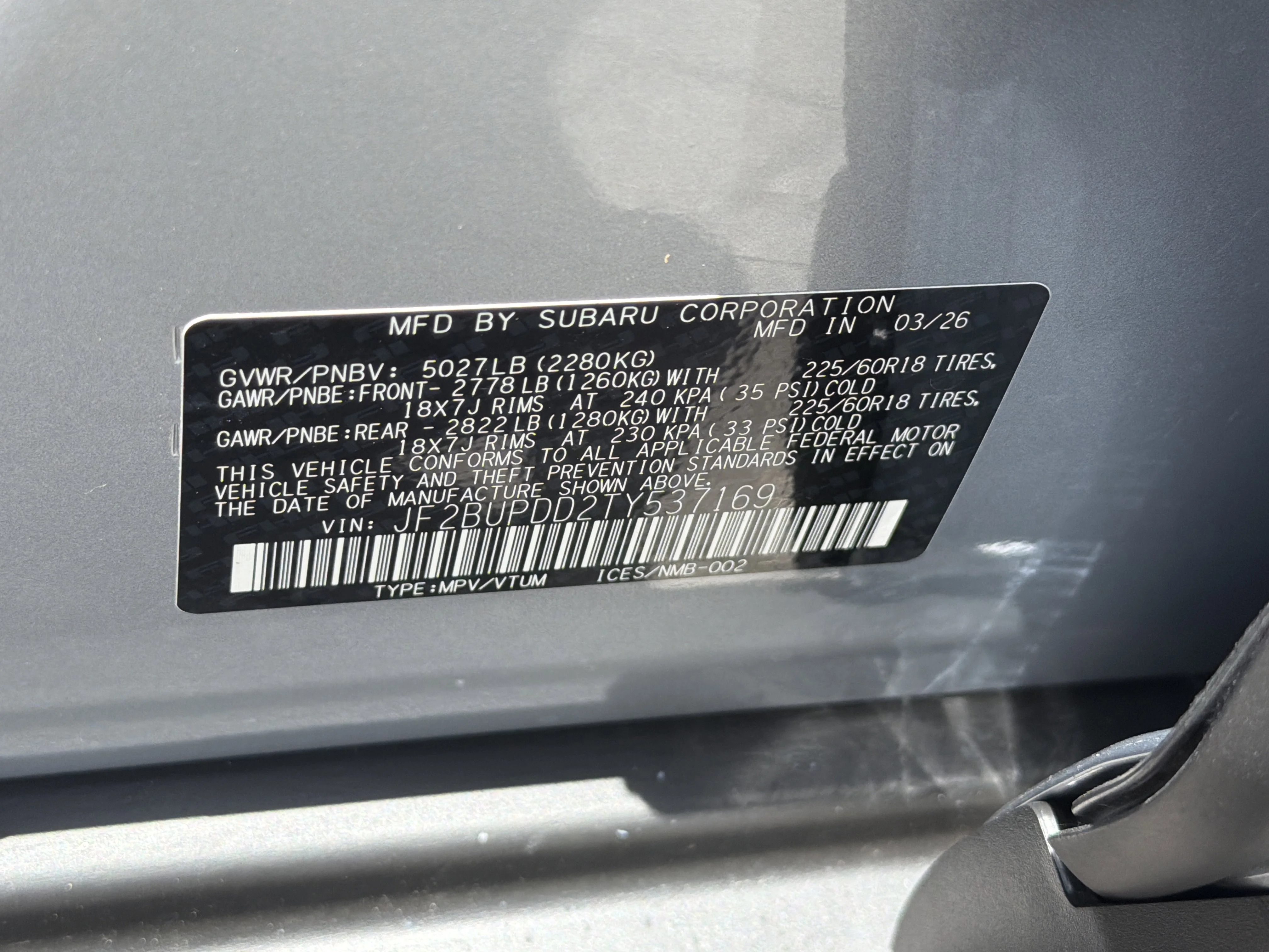 New 2026 ICE SILVER METALLIC Subaru Limited image 33