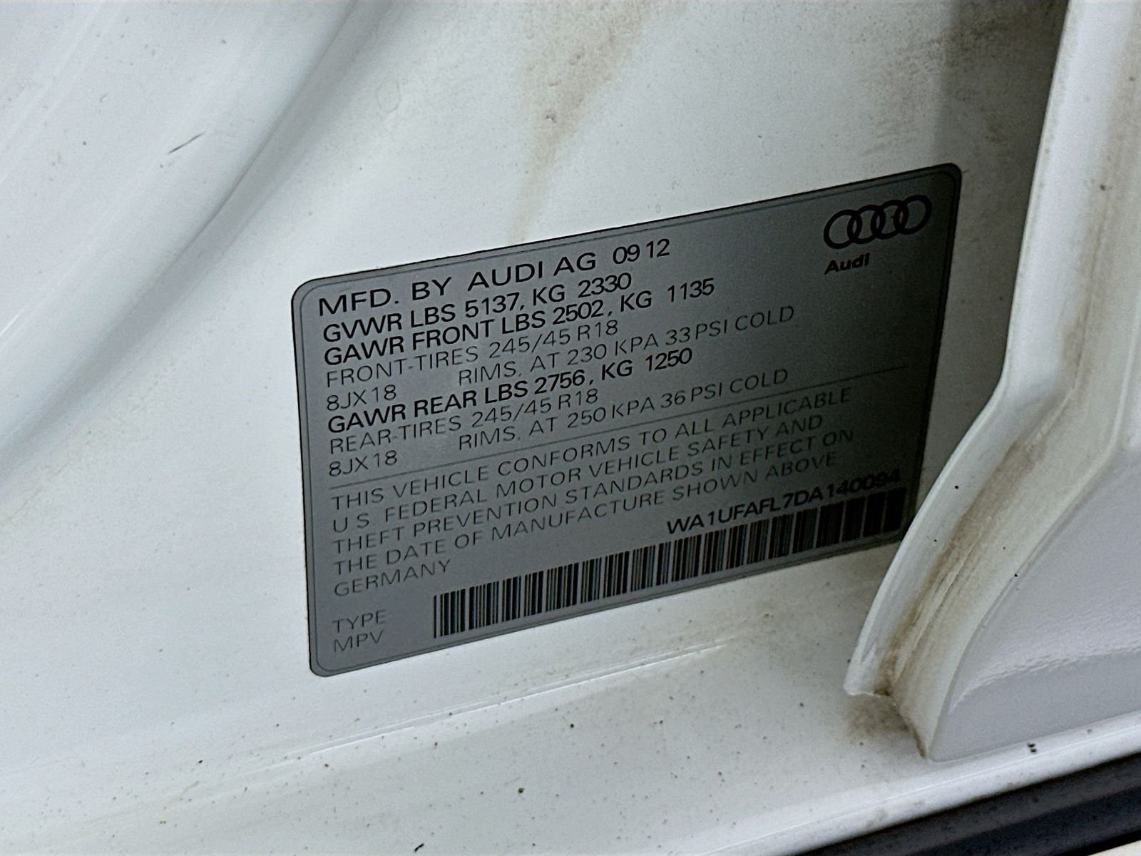 Used 2013 Ibis White Audi 2.0T Premium Plus image 32