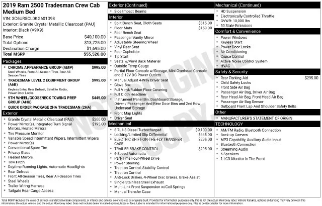 Used 2019 Granite Crystal Clearcoat Metallic Ram Tradesman image 21