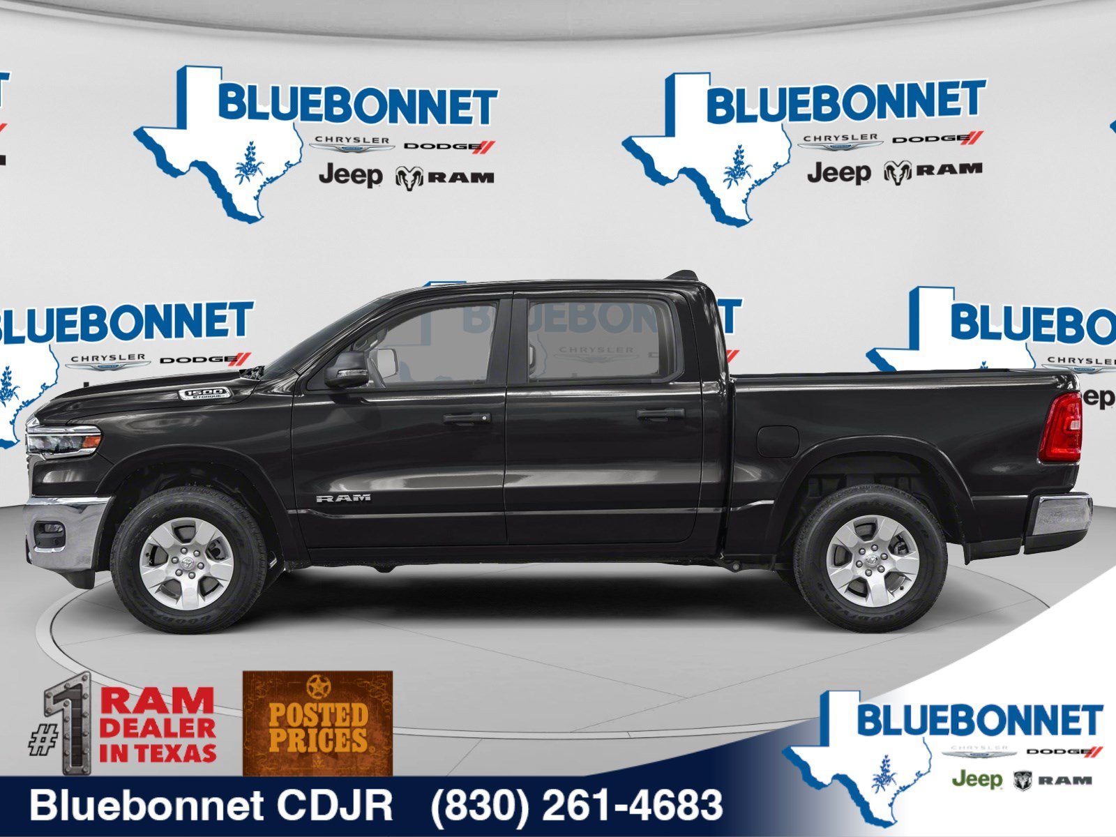 New 2026 Diamond Black Crystal Pearl-Coat Exterior Paint RAM Big Horn image 3