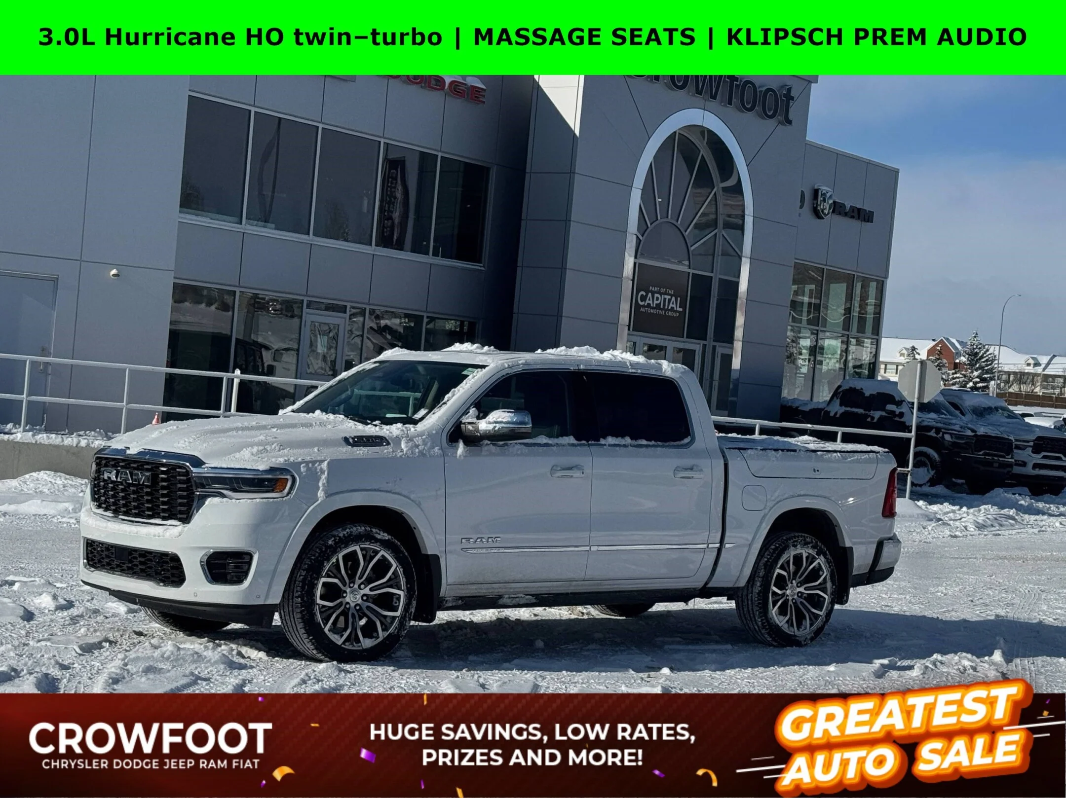 New 2026 White RAM Tungsten - - 4x4 - Massage Seats - Multi-Function Tailgate - Prem Lthr & More! image 1