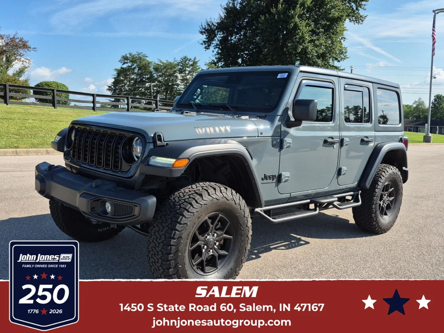 Used 2024 Gray Jeep 4-Door Willys 4x4 image 1
