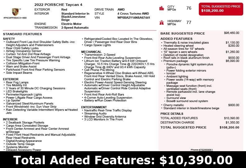 Used 2022 Red Porsche 4 image 3