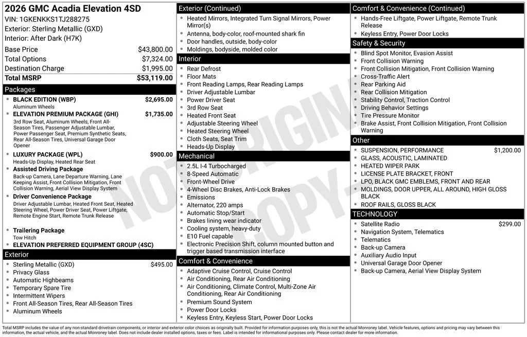 New 2026 Sterling Metallic GMC Elevation image 47