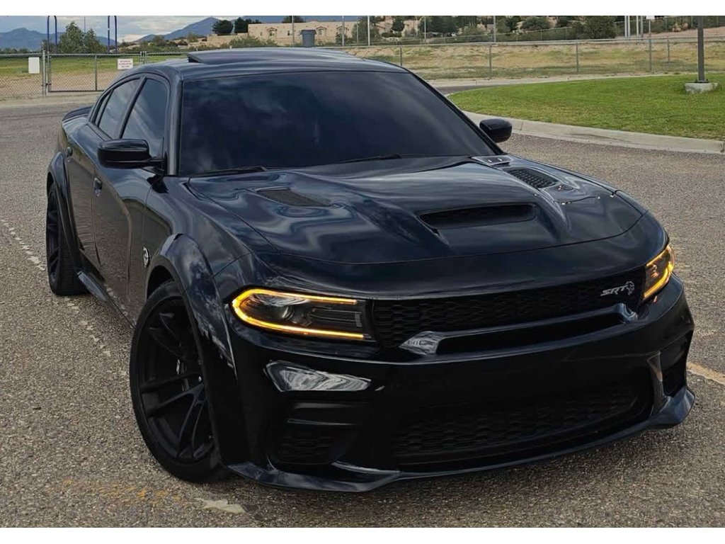 Used 2022 Pitch Black Clearcoat Dodge SRT Hellcat Widebody image 2