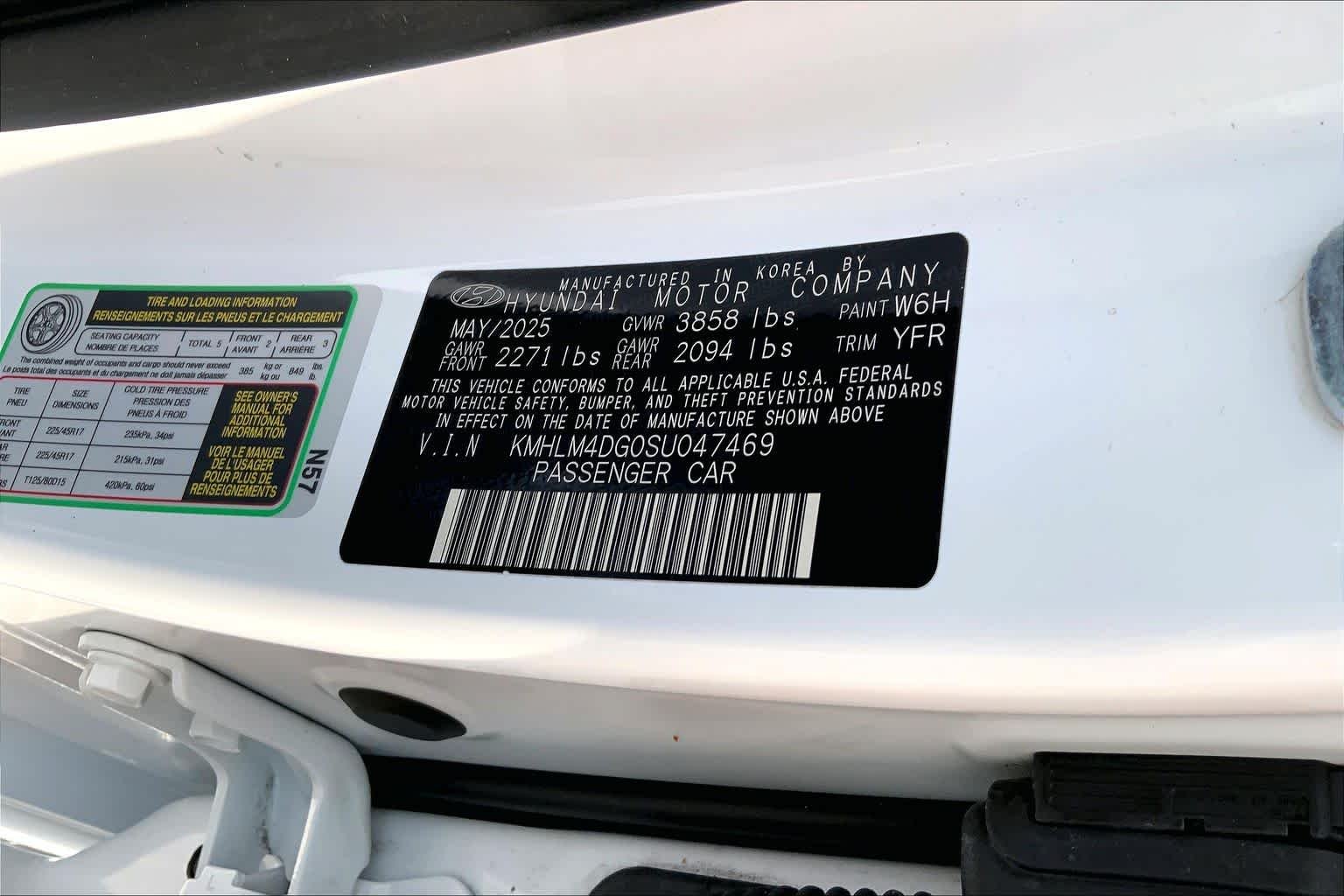 Used 2025 Serenity White Hyundai SEL Sport image 32