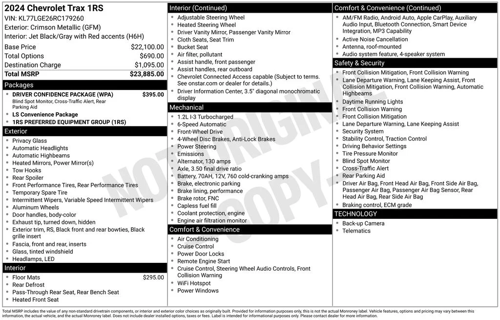 Certified Used 2024 Crimson Metallic Chevrolet 1RS image 5