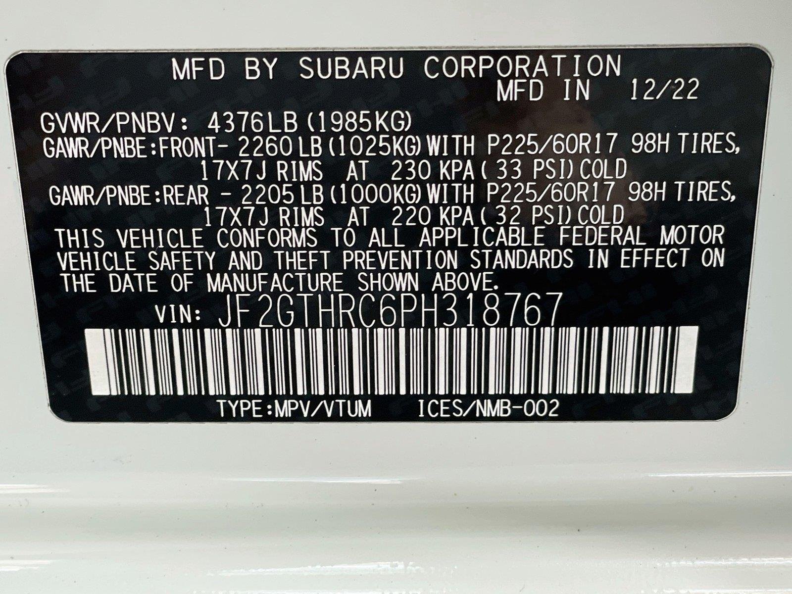 Used 2023 Crystal White Pearl Subaru Sport image 34