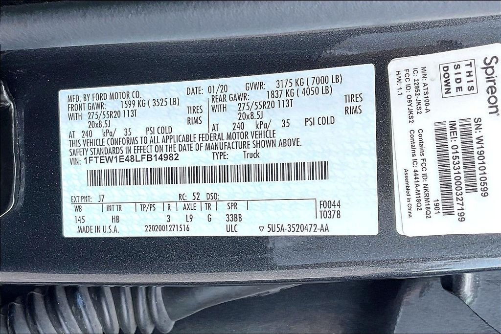 Used 2020 Magnetic Metallic Ford Lariat image 16