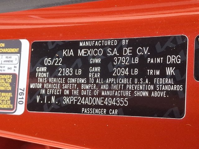 Used 2022 Red Kia LXS image 27